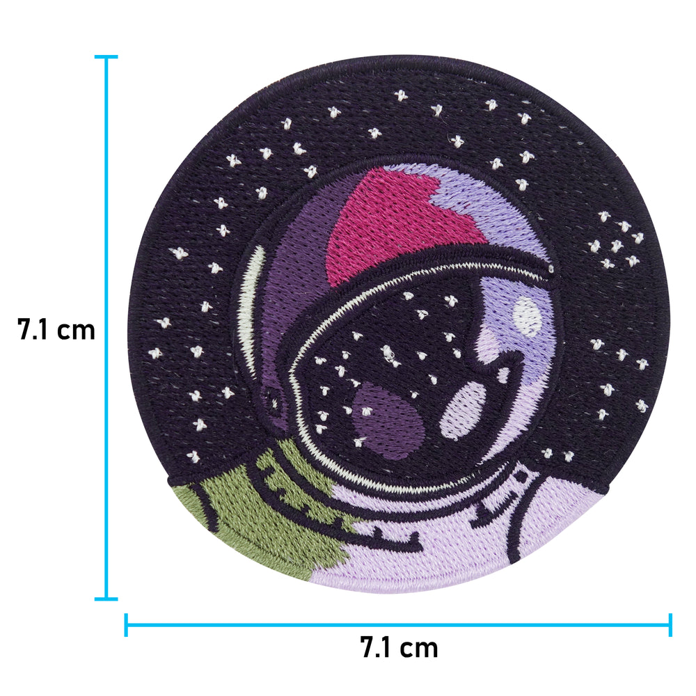 Astronaut Patch mit der Maße: 7,1 x 7,1 cm