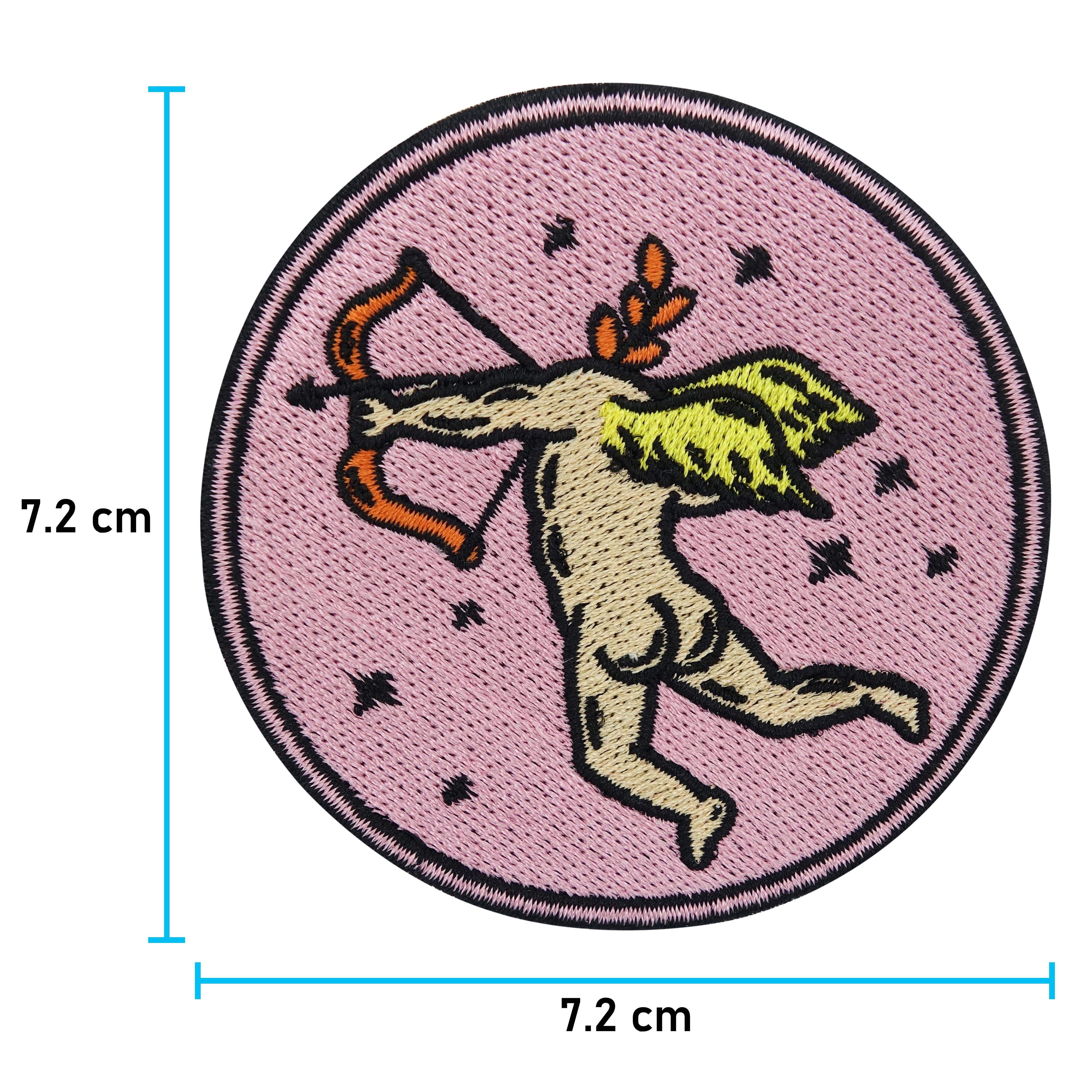 Pinker Engel ohne Kopf Patch mit der Maße: 7,2 x 7,2 cm 