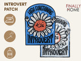 Vorder- und Rückseite des Patches, mit Bügelfolie. „Finally Home“ Logo und Nutzungsoptionen: Aufbügeln, Aufnähen, Aufkleben mit Textilkleber