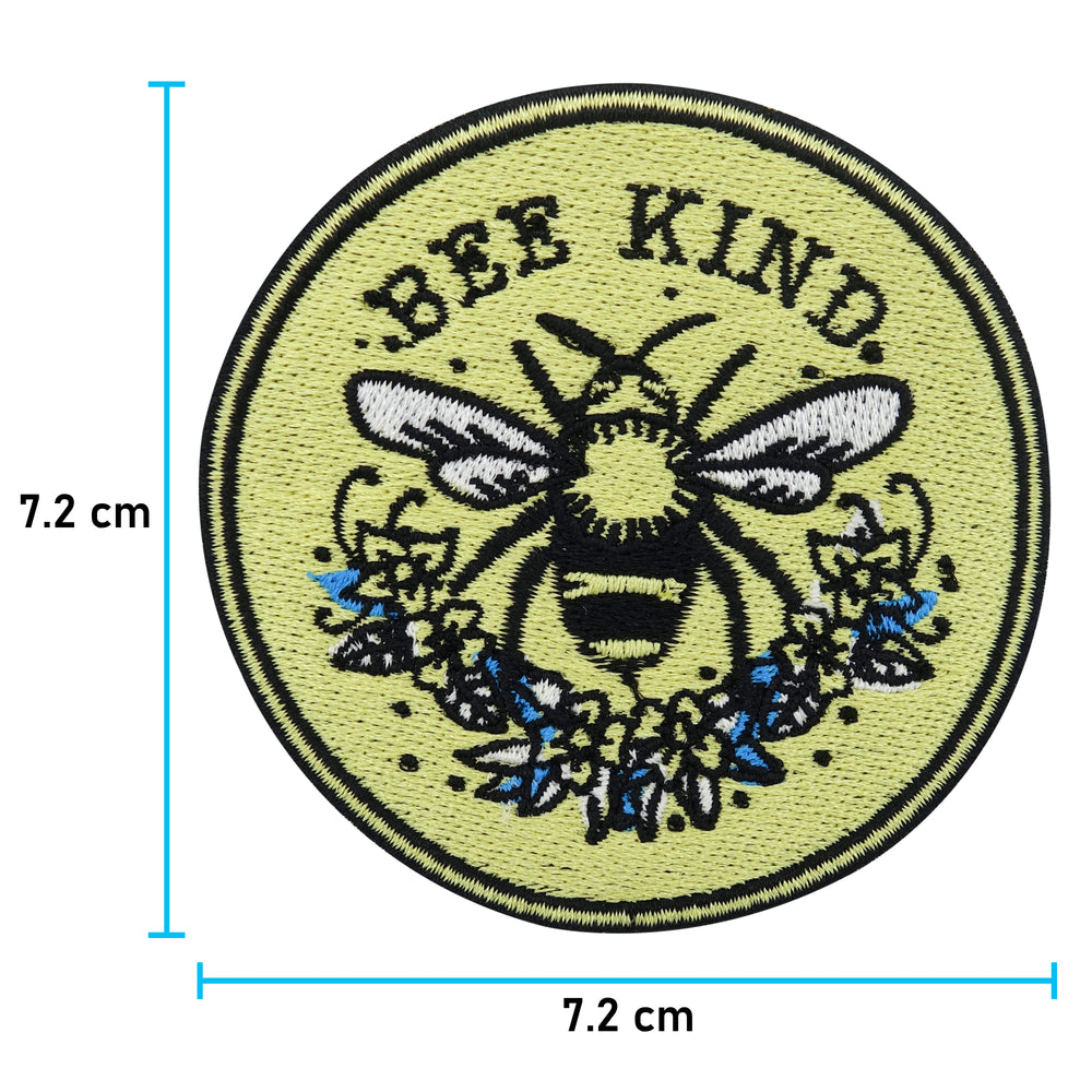 Bee Kind Patch mit der Maße: 7,2 x 7,2 cm 