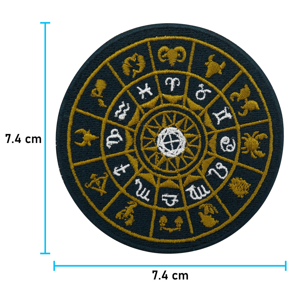 Astrologie Patch mit der Maße: 7,4 x 7,4 cm 