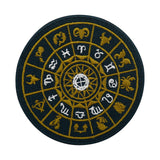 Dunkel blauer und goldener Astrologie Sternzeichen Patch 