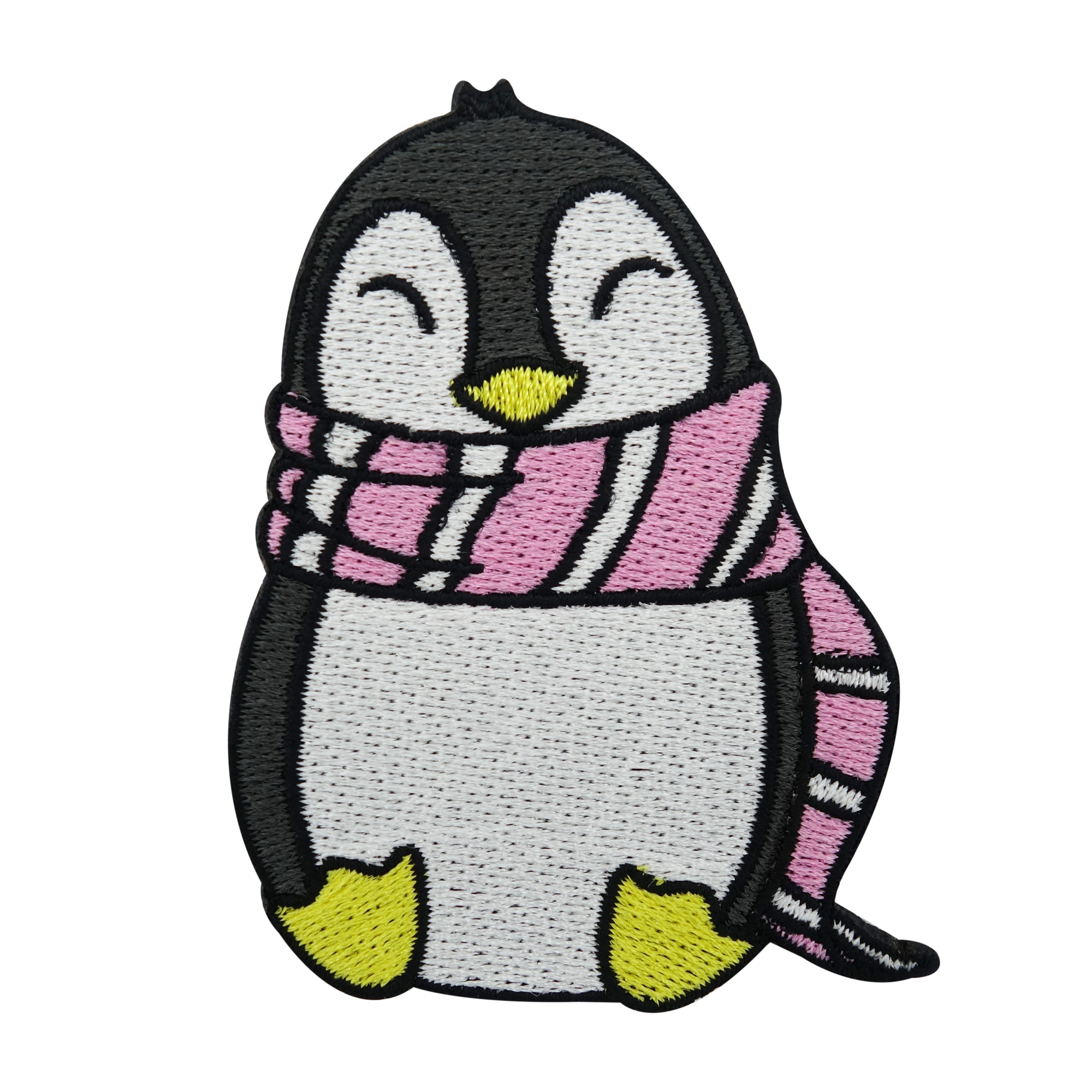 Schwarz-Weißer Pinguin mit Schal Patch 