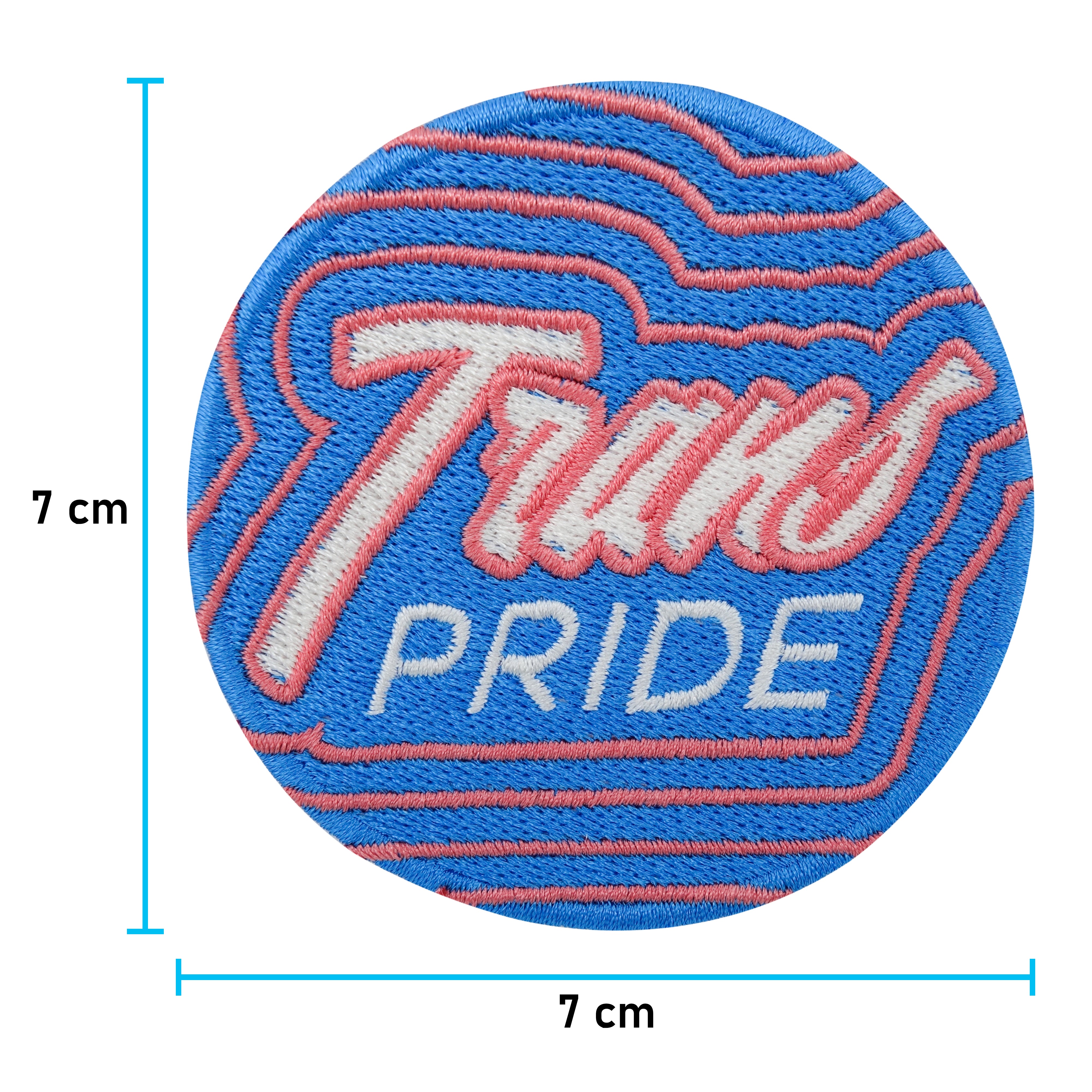 Trans Pride Patch mit der Maße: 7 x 7 cm 