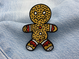 Lebkuchenmann Patch auf blauer Jeans