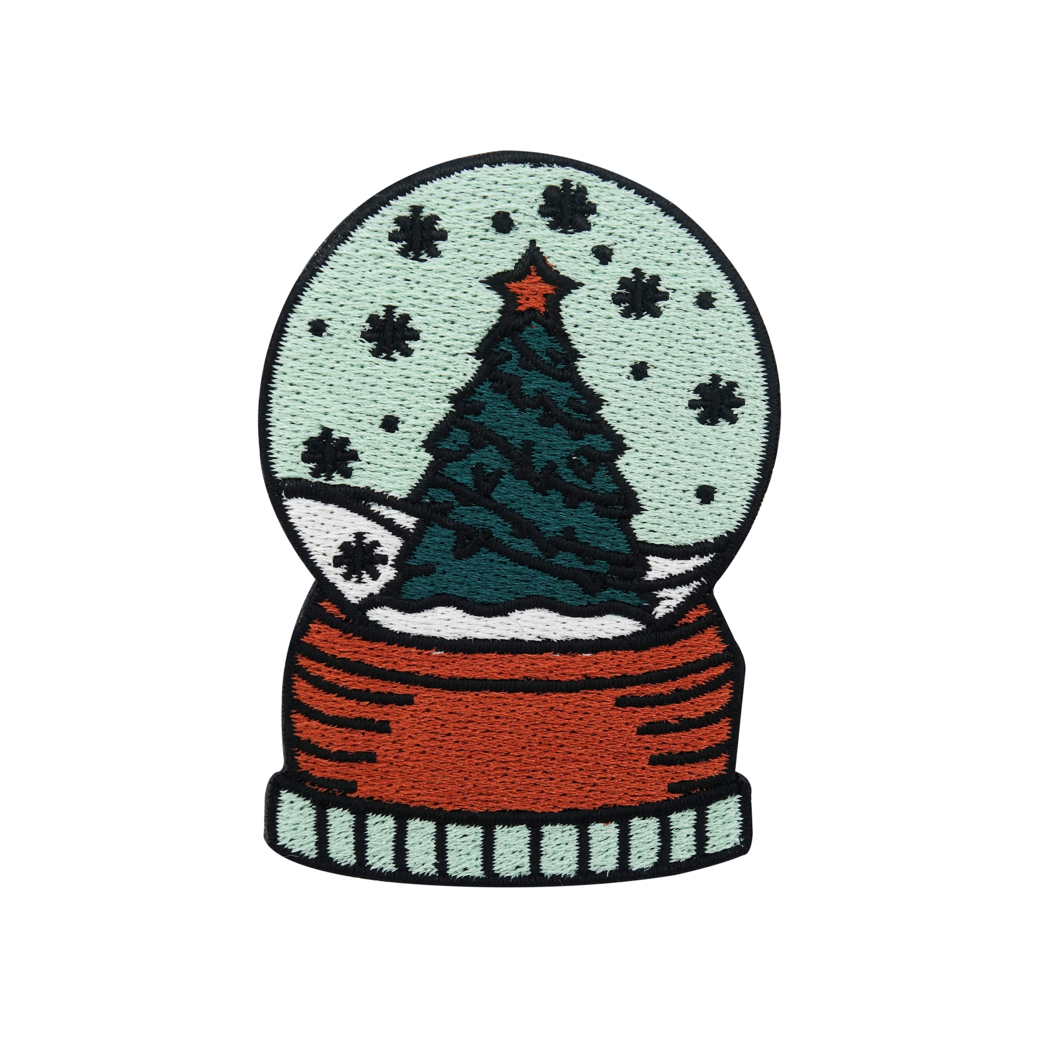 Grüner, Roter Schneekugel mit Tannenbaum Patch