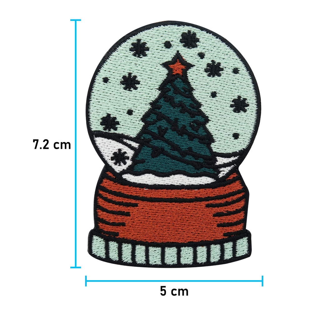 Schneekugel Patch mit der Maße: 7,2 x 5 cm 