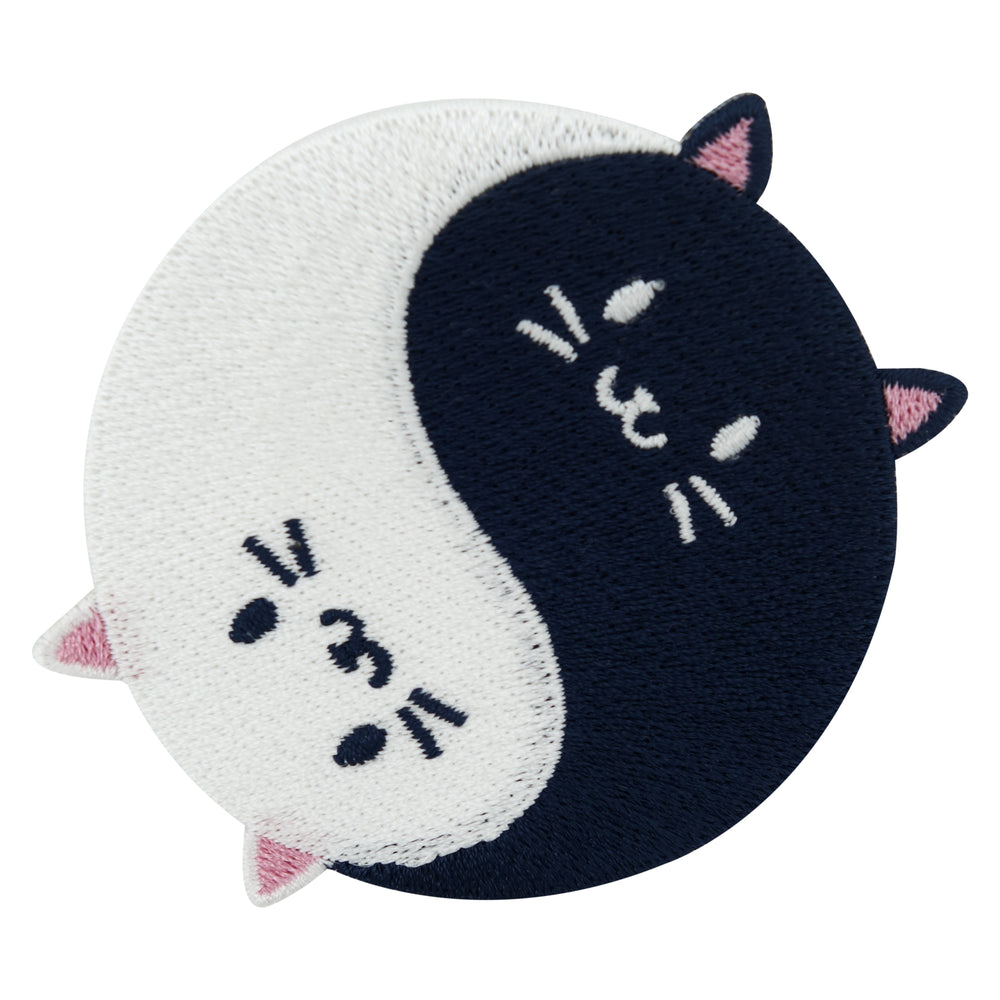 Schwarz-weißer Yin & Yang Katzen Patch