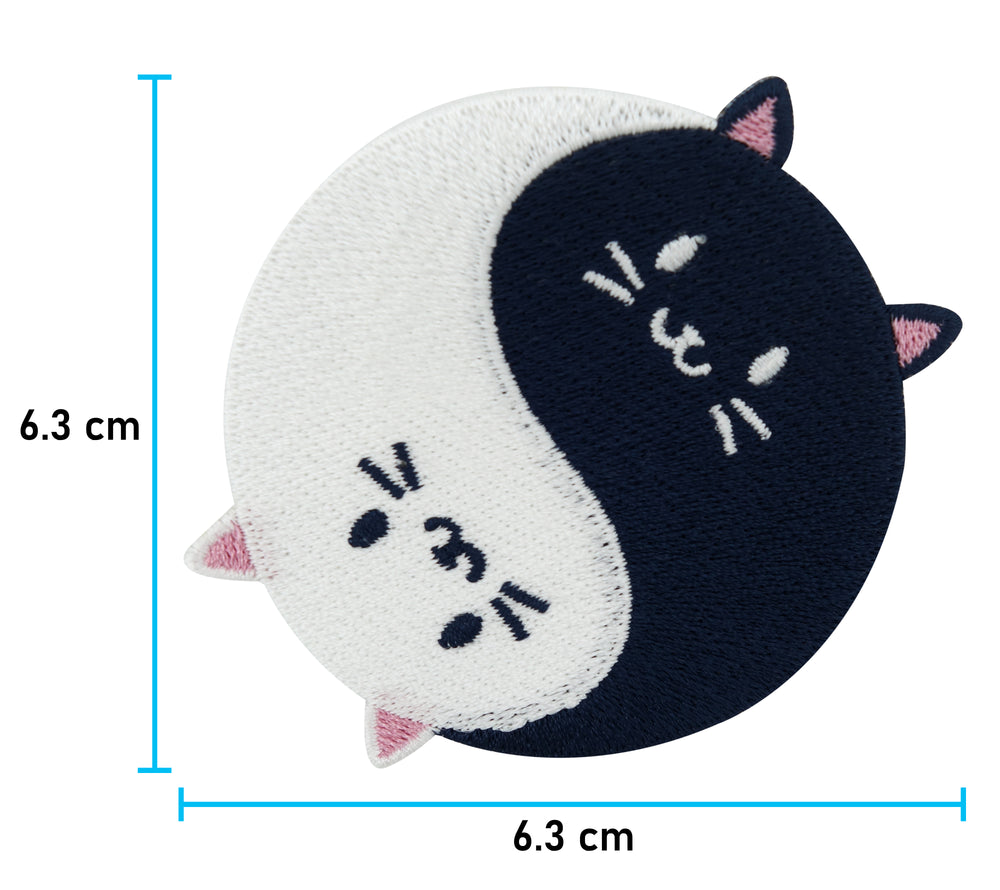 Yin & Yang Katzen Patch mit der Maße: 6,3 x 6,3 cm 