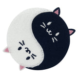 Schwarz-weißer Yin & Yang Katzen Patch