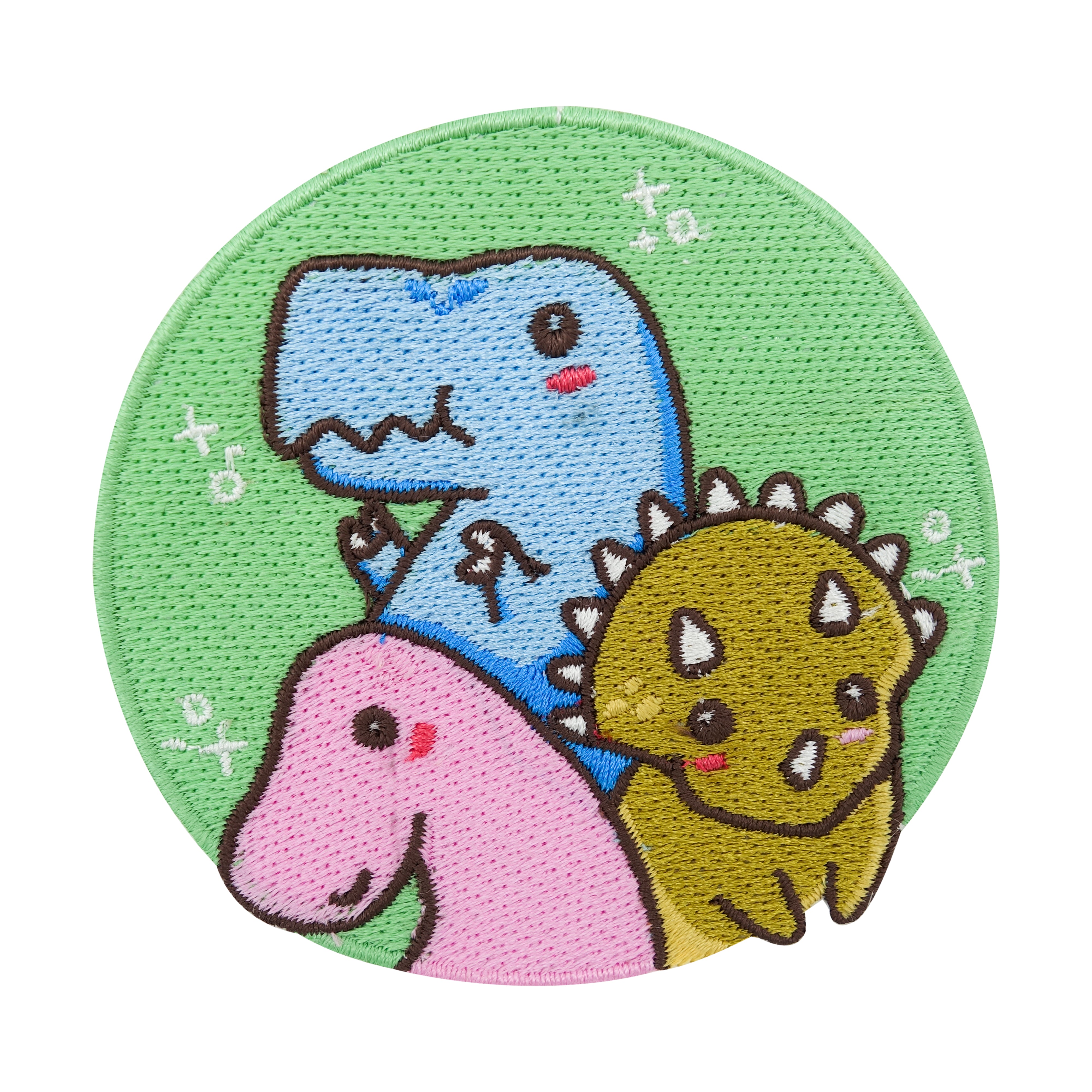 Grüner Patch mit drei Dinosaurier 