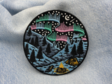 Polarlichter Patch auf blauer Jeans