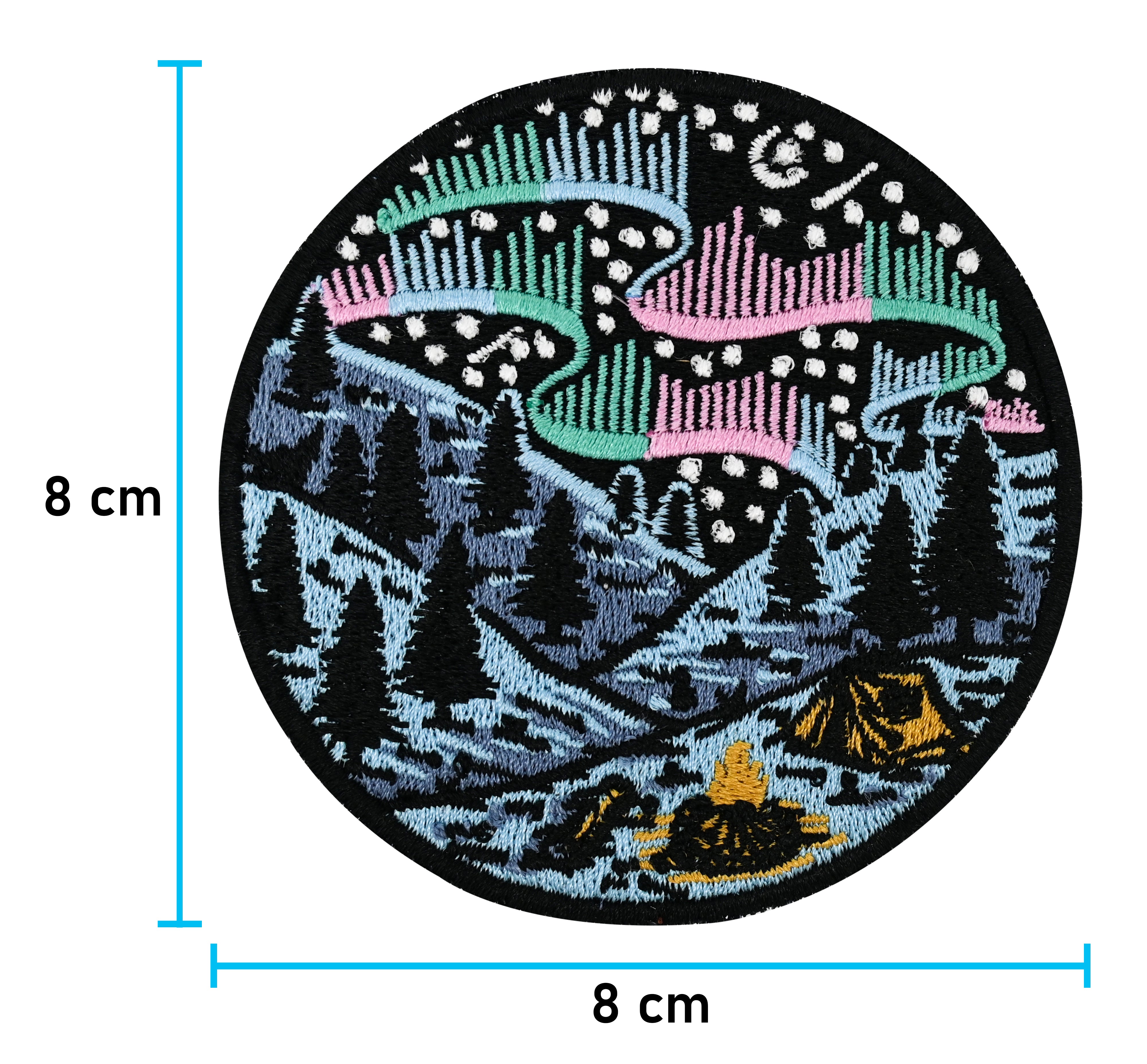 Polarlichter Camping in den Bergen | Wald Klett Patches, Sterne Aufnäher, Natur Klettpatches, Badge, Outdoor Klettpatch, Finally Home