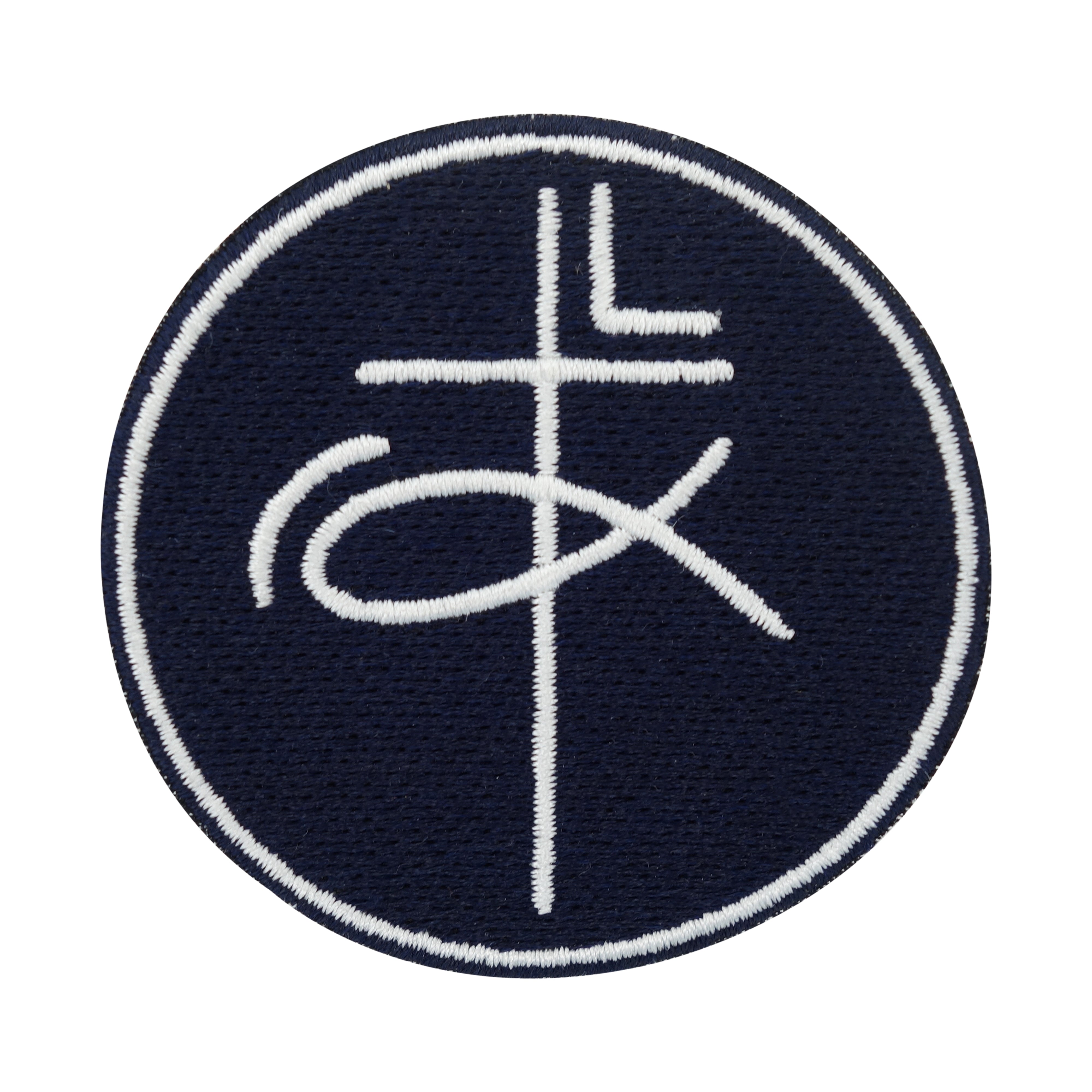 Dunkelblauer christlicher Kreuz & Fisch Patch