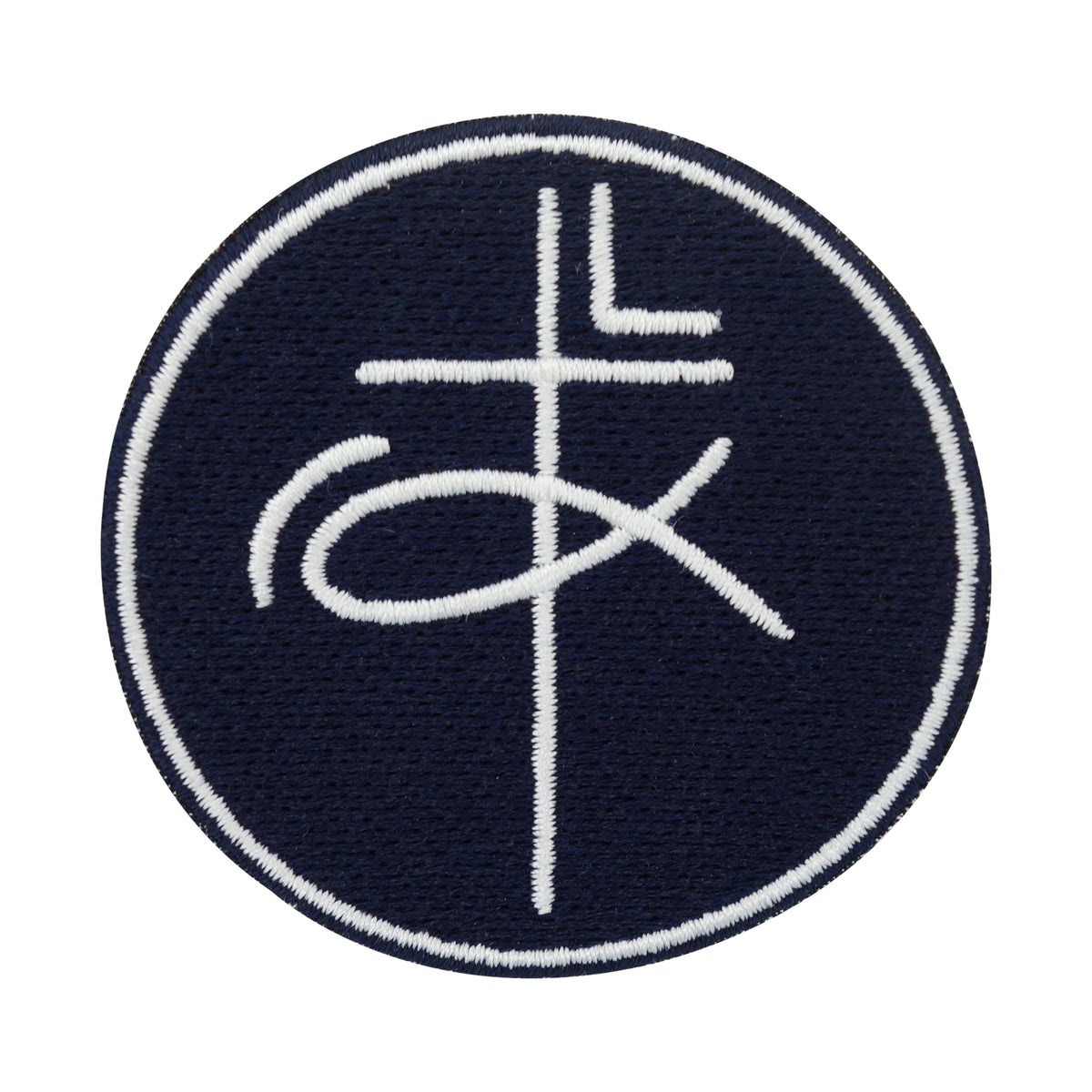 Dunkelblauer christlicher Kreuz & Fisch Patch
