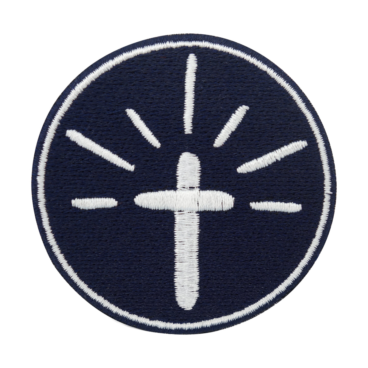 Dunkelblauer Erleuchtetes Kreuz Patch