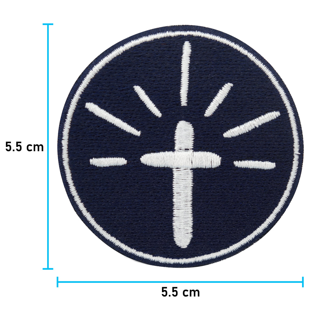 Kreuz Patch mit der Maße: 5,5 x 5,5 cm