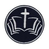 Dunkelblauer Bibel mit Kreuz Patch