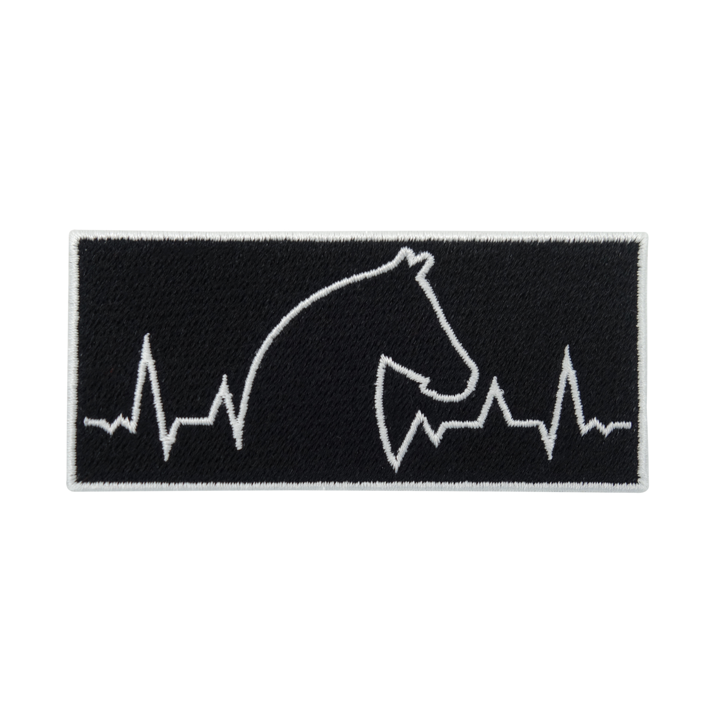 Heartbeat Pferdekopf Patch | Pferd Reiter Aufnäher | Pony DIY Flicken