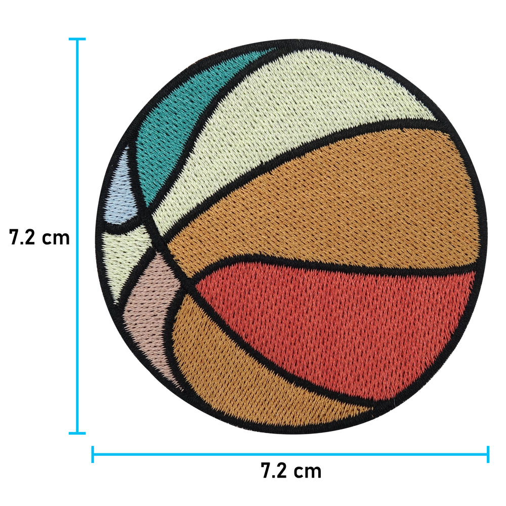 Basketball Patch mit der Maße: 7,2 x 7,2 cm