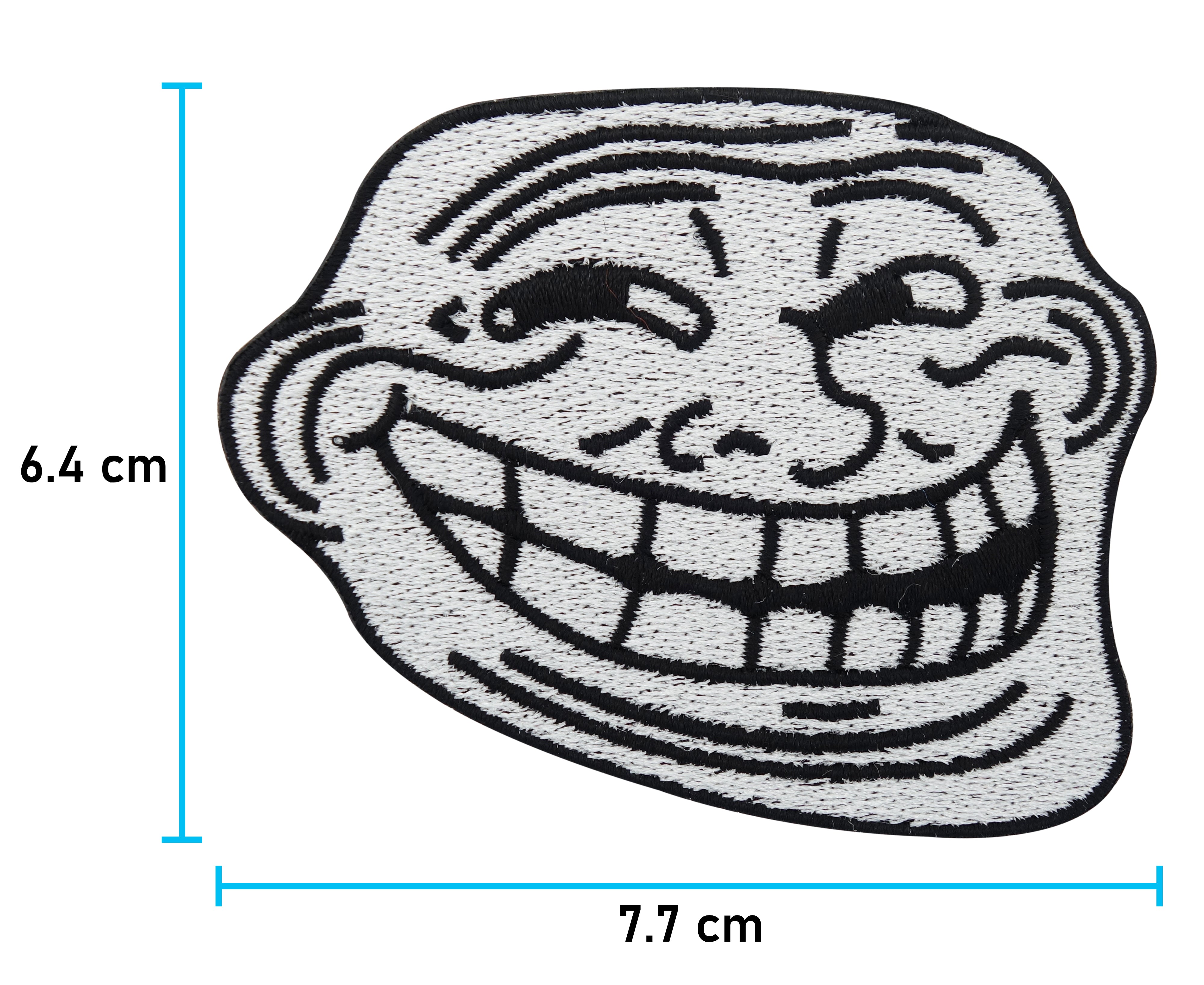 Trollface Patch mit der Maße: 6,4 x 7,7 cm