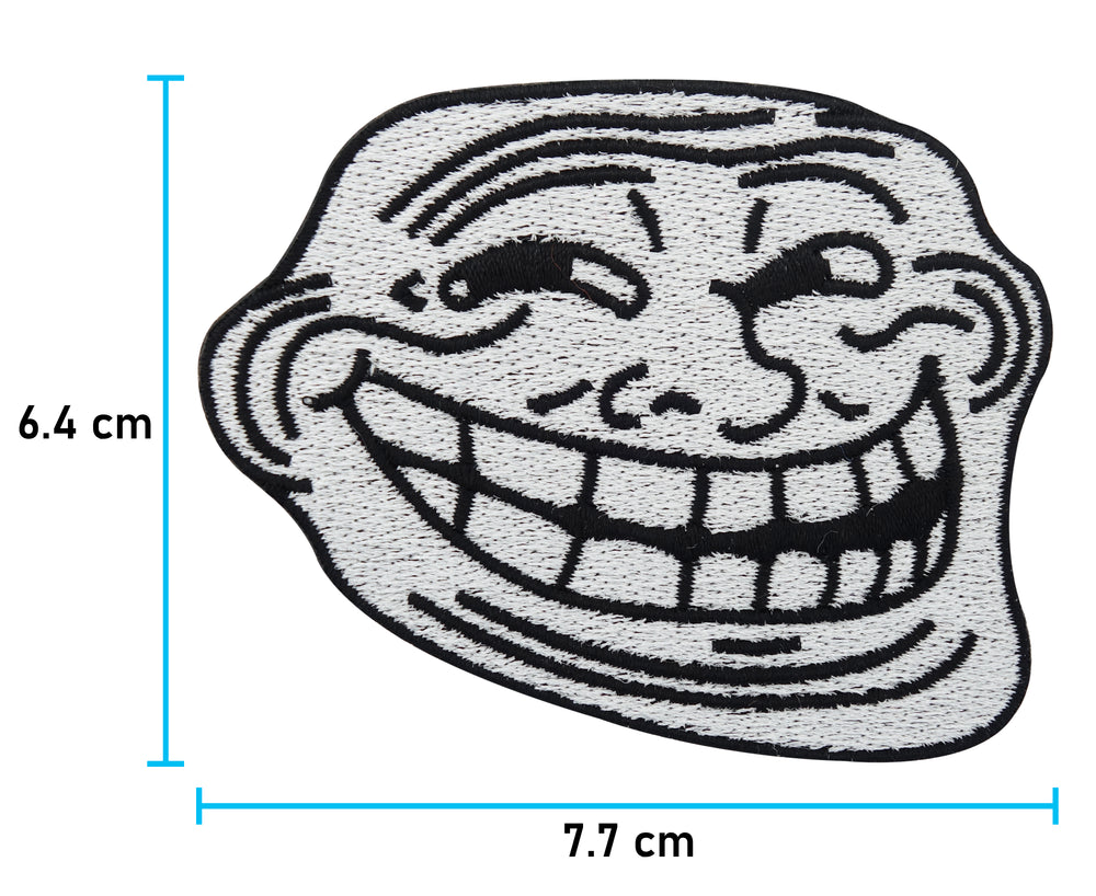 Trollface Patch mit der Maße: 6,4 x 7,7 cm