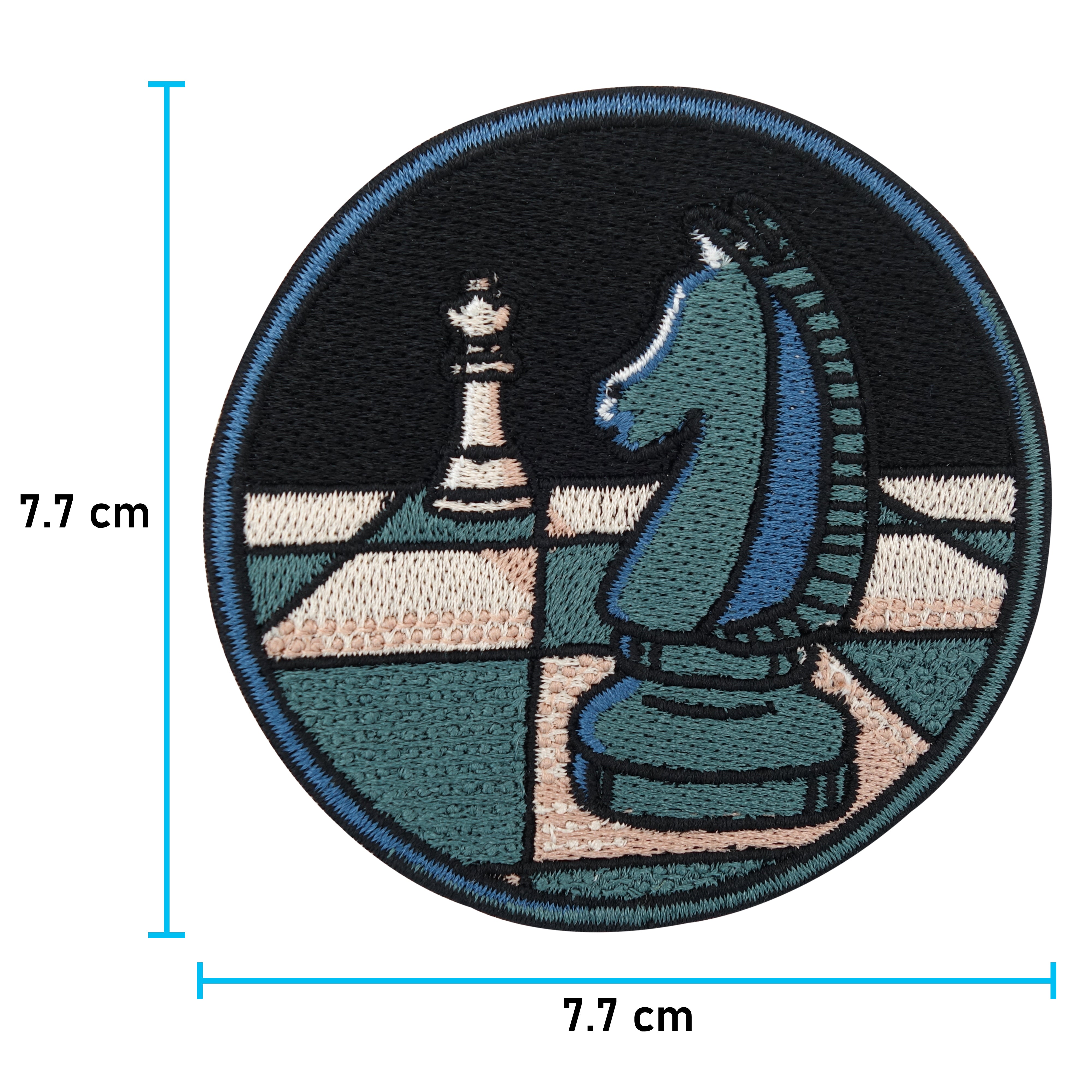 Schach Patch mit der Maße: 7,7 x 7,7 cm