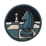 Grün-schwarz-weißer Pferd und Dame Schach Patch