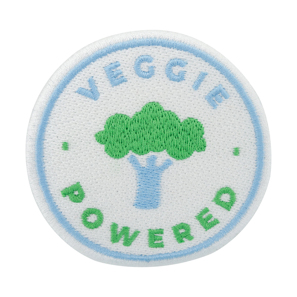 Weiß-blau-grüner Veggie Powered Brokkoli Patch