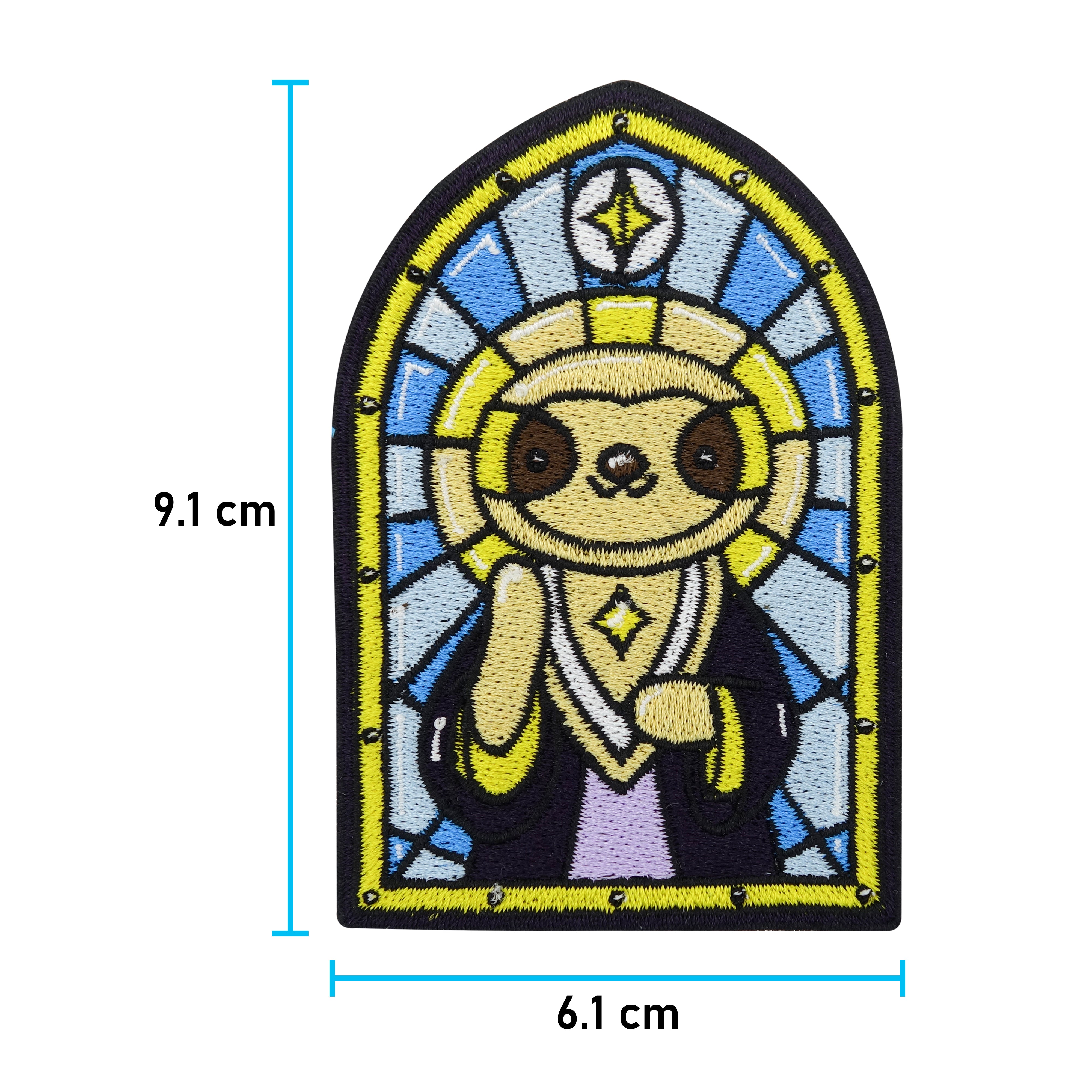 Faultier Patch mit der Maße: 9,1 x 6,1 cm