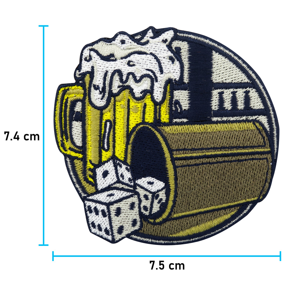 Bier Patch mit der Maße: 7,4 x 7,5 cm