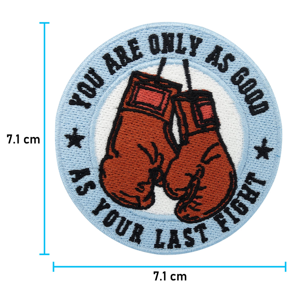 Boxhandschuhe Patch mit der Maße: 7,1 x 7,1 cm