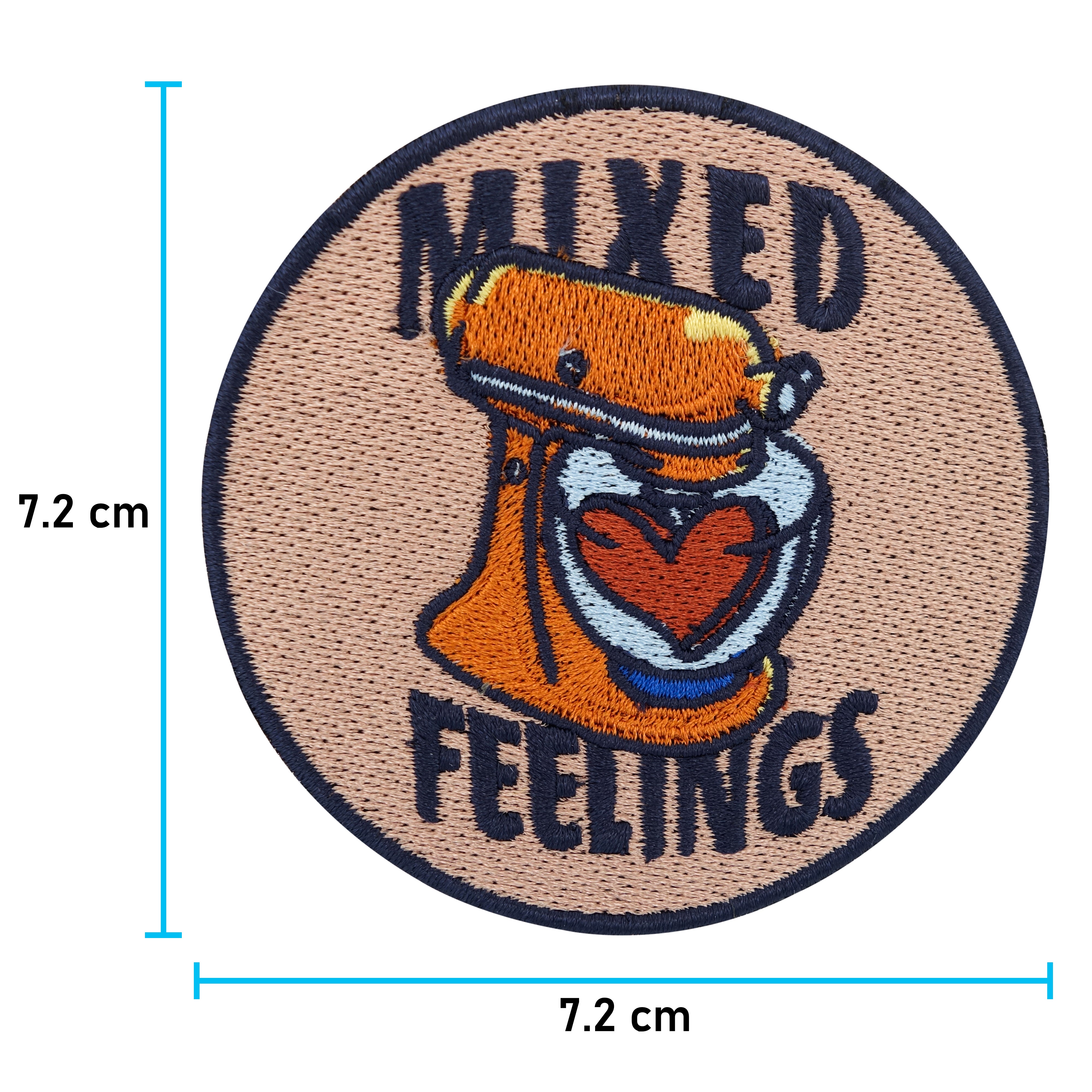Herz im Mixer Patch mit der Maße: 7,2 x 7,2 cm