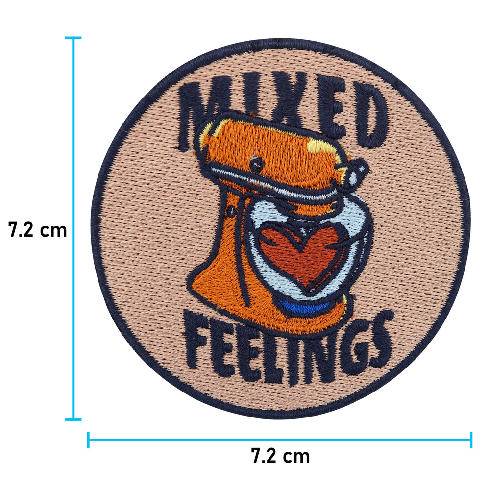 Herz im Mixer Patch mit der Maße: 7,2 x 7,2 cm