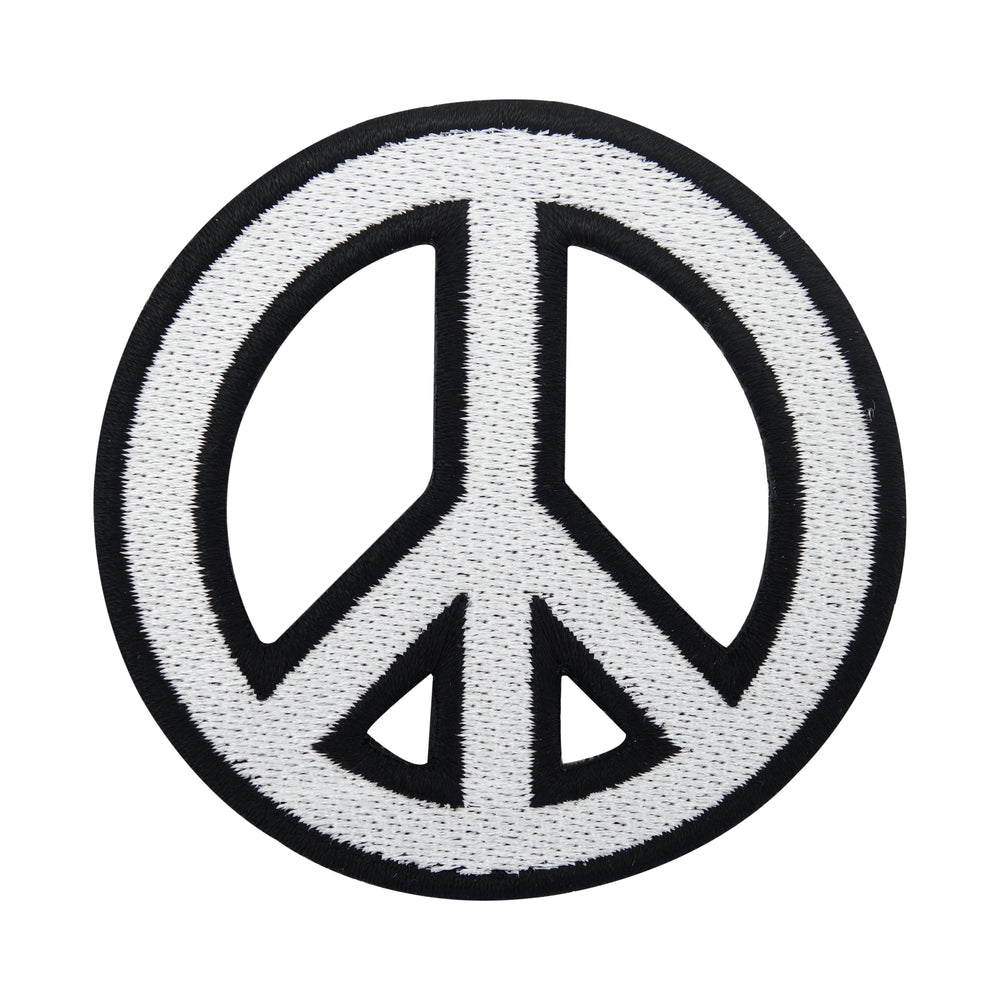 Weißer Peace Zeichen Patch 