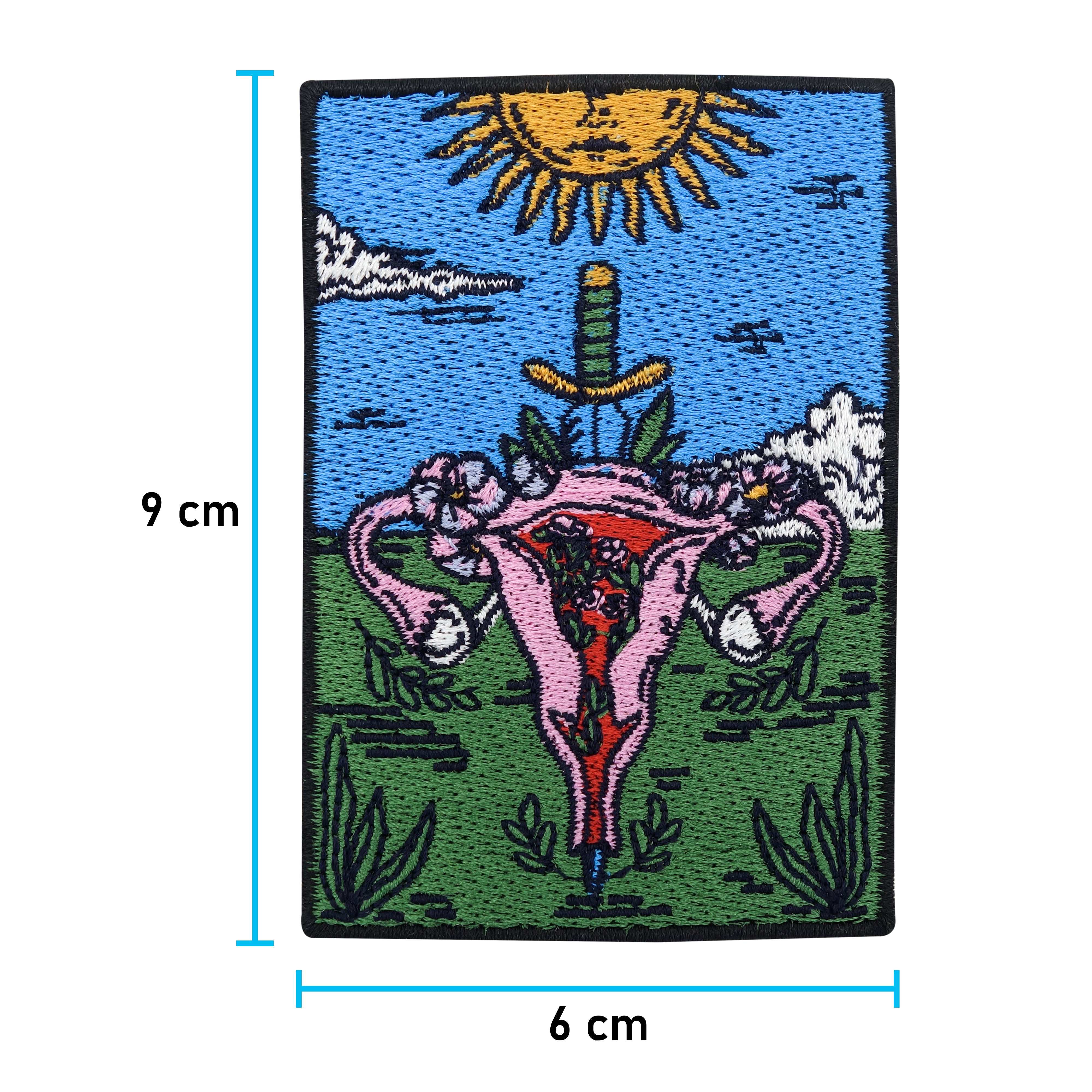 Gebärmutter Patch mit der Maße: 9 x 6 cm