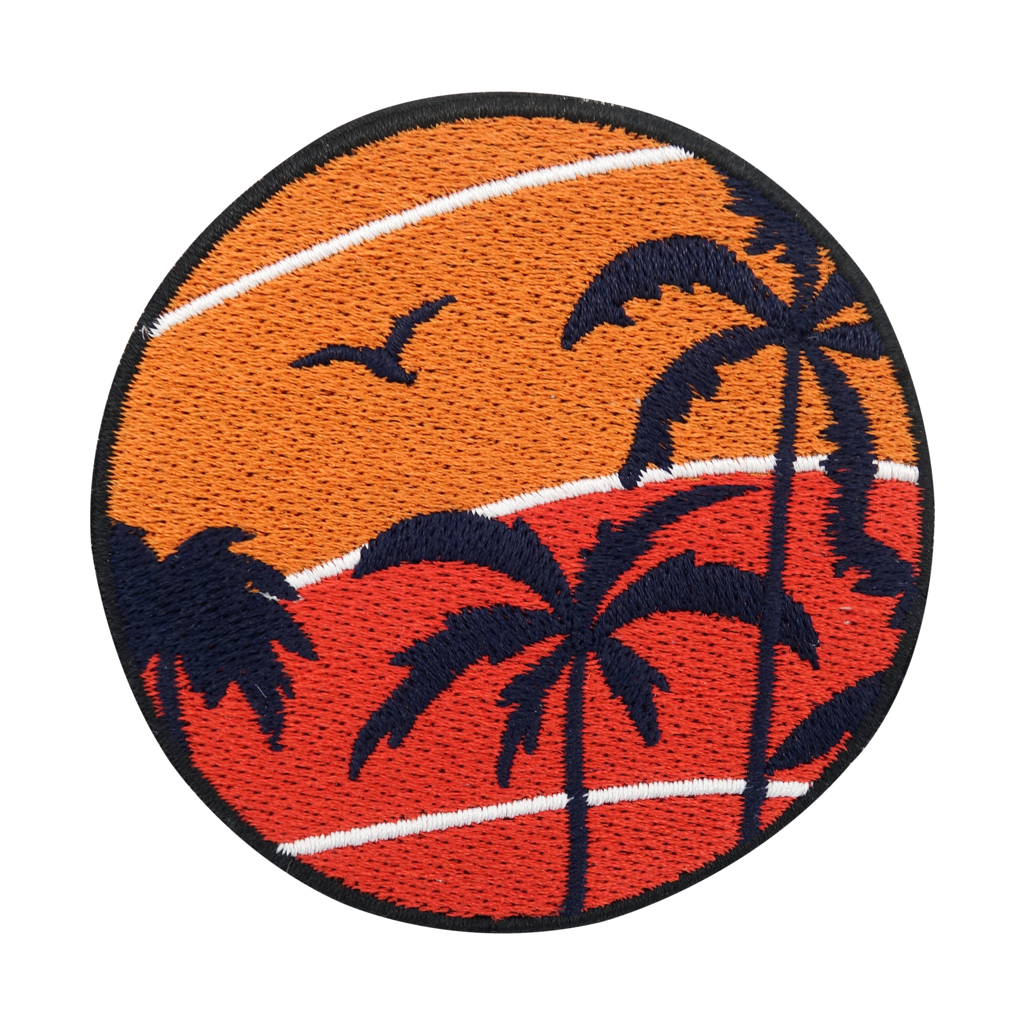 Rot-Orangener Sonnenuntergang mit Palmen Patch