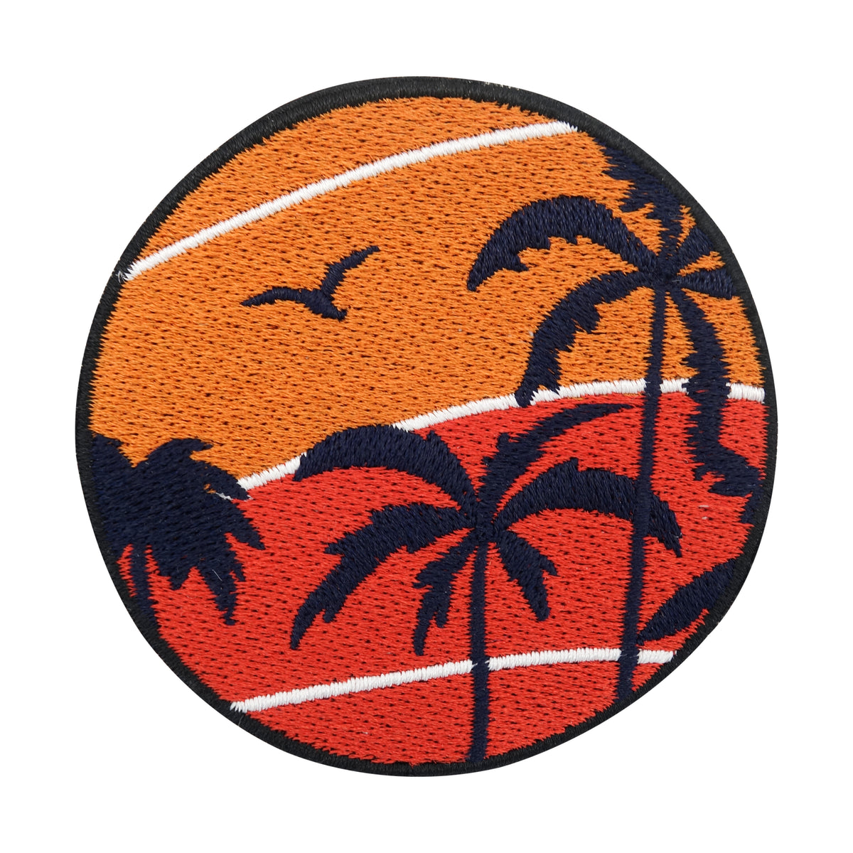 Rot-Orangener Sonnenuntergang mit Palmen Patch