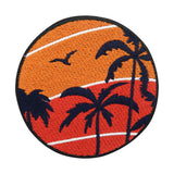 Rot-Orangener Sonnenuntergang mit Palmen Patch