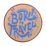 Beige-blauer Born To Travel Patch