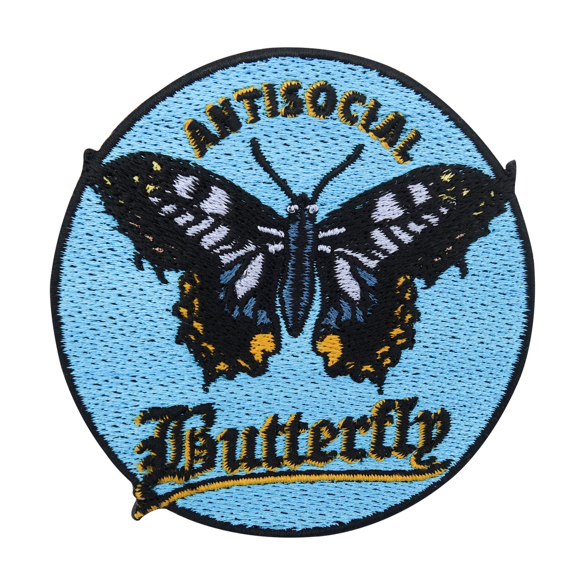 Blauer Antisocial Schmetterling Patch