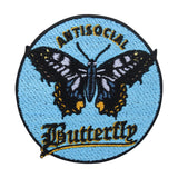 Blauer Antisocial Schmetterling Patch