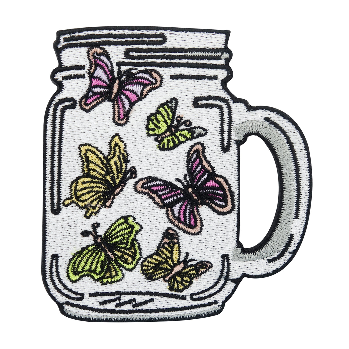 Bunte Schmetterlinge im Glas Patch