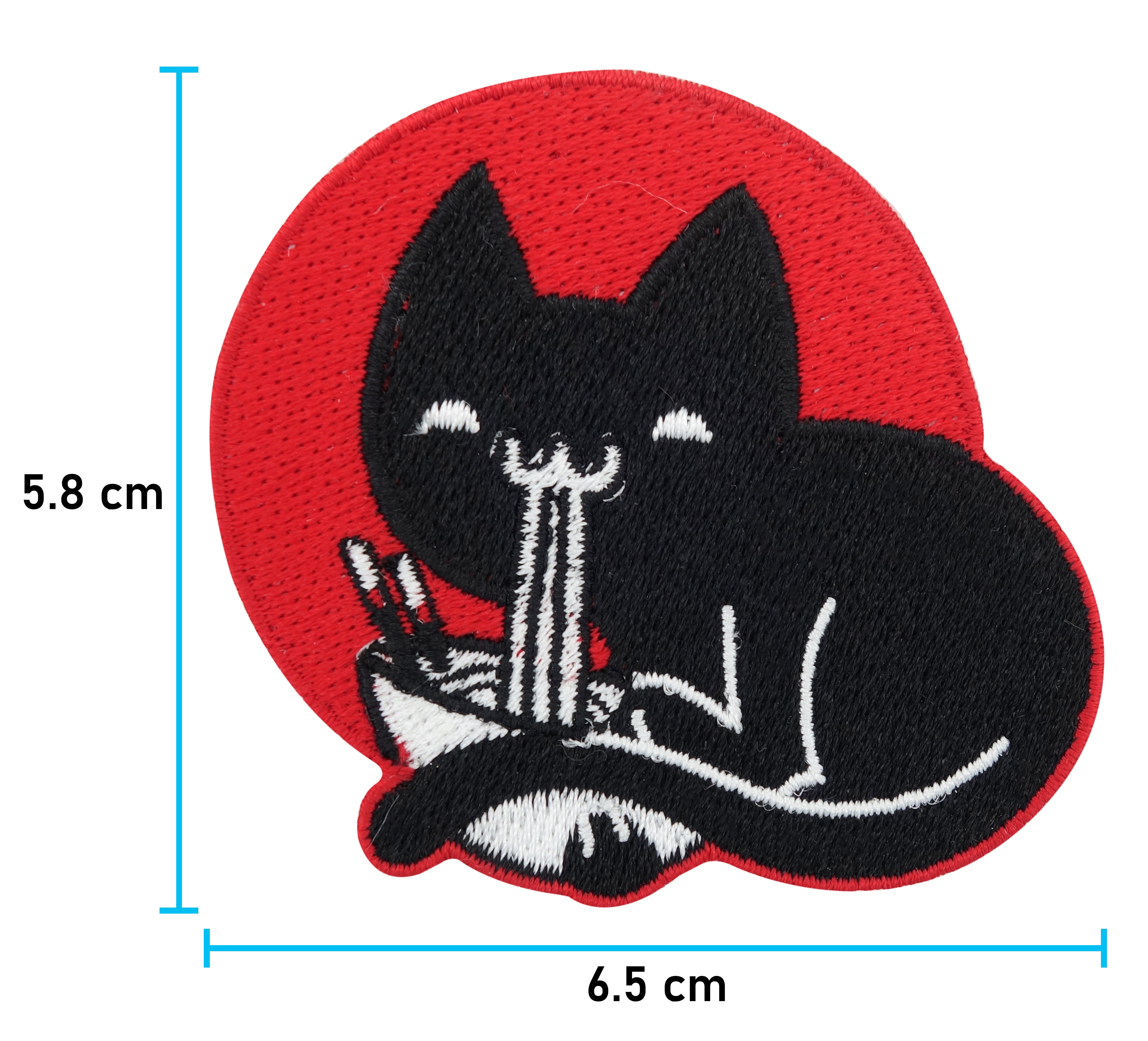 Katzen Patch mit der Maße: 5,8 x 6,5 cm