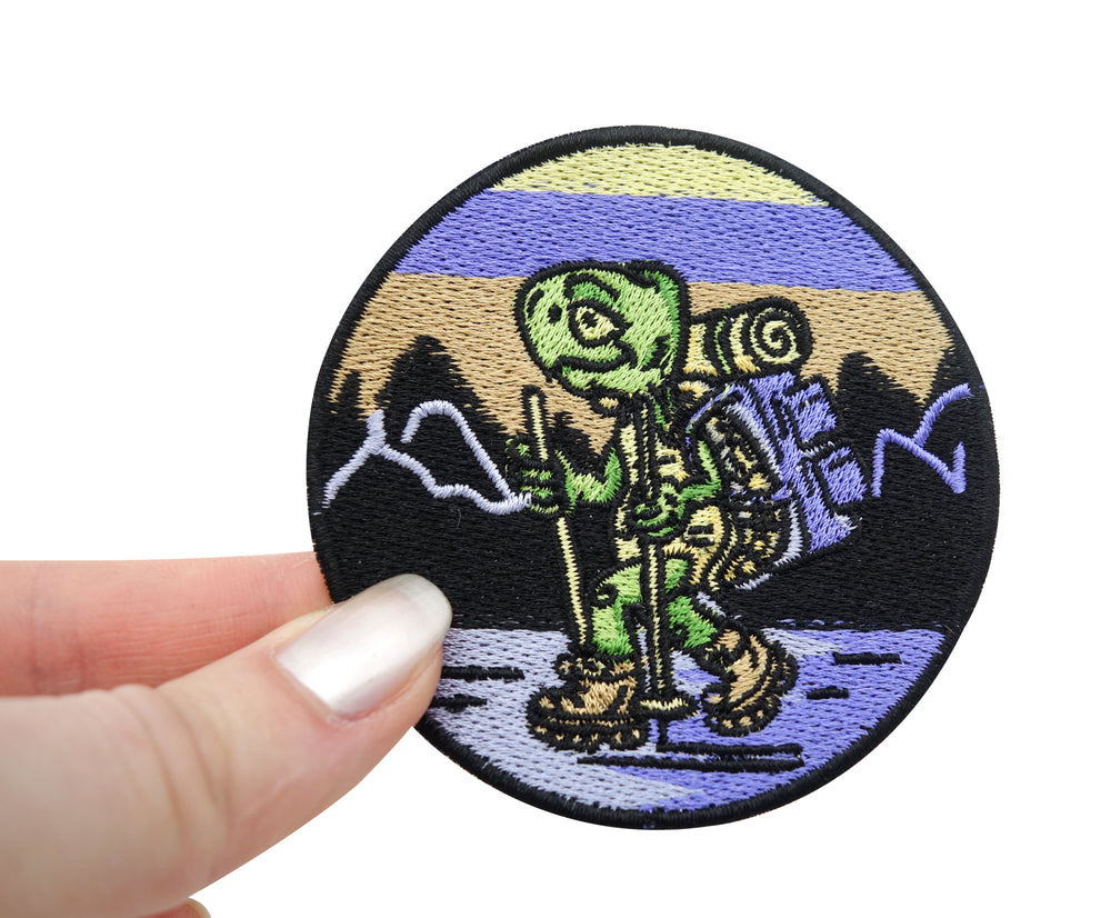 Schildkröte Patch gehalten von einer Frauenhand