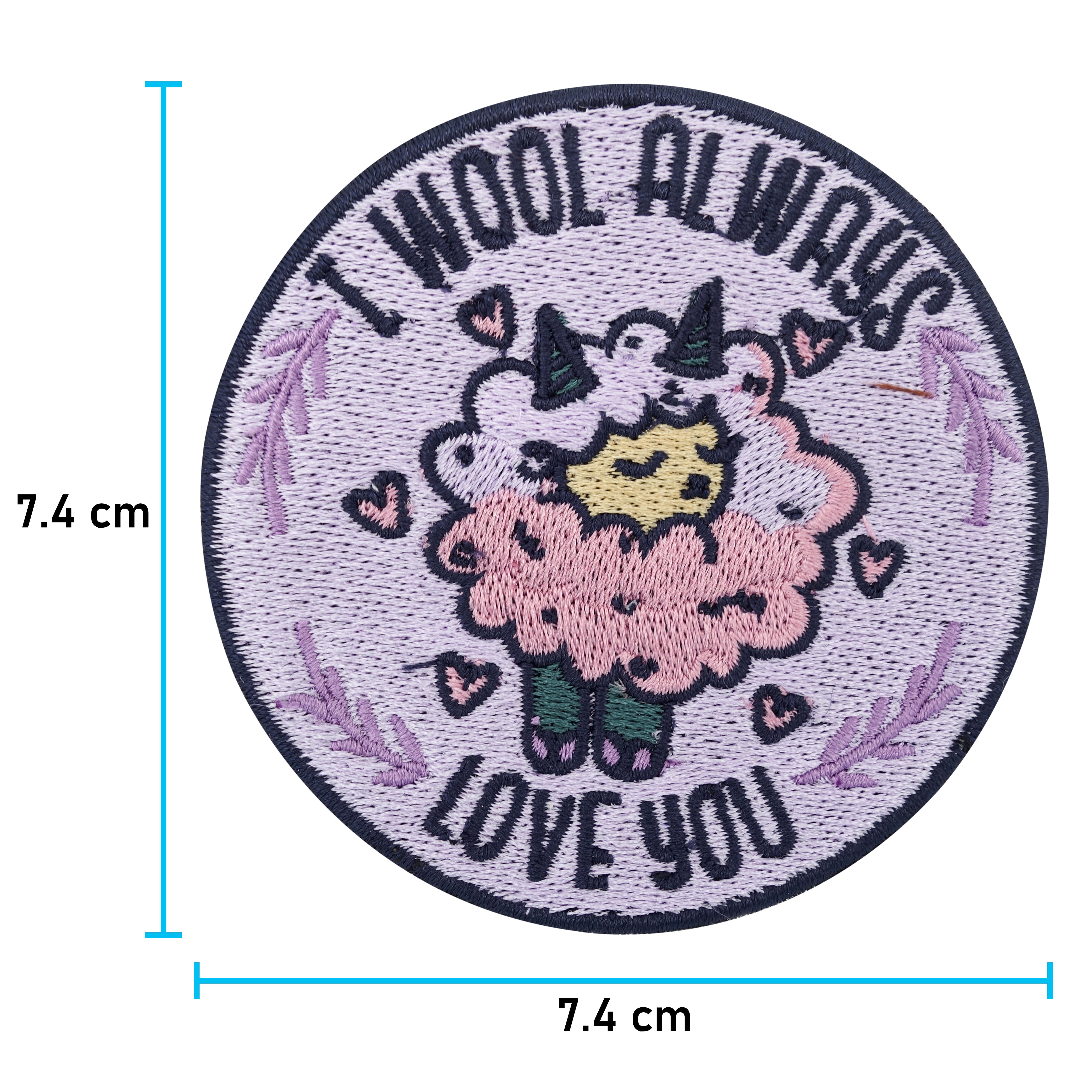 Liebes Patch mit der Maße: 7,4 x 7,4 cm