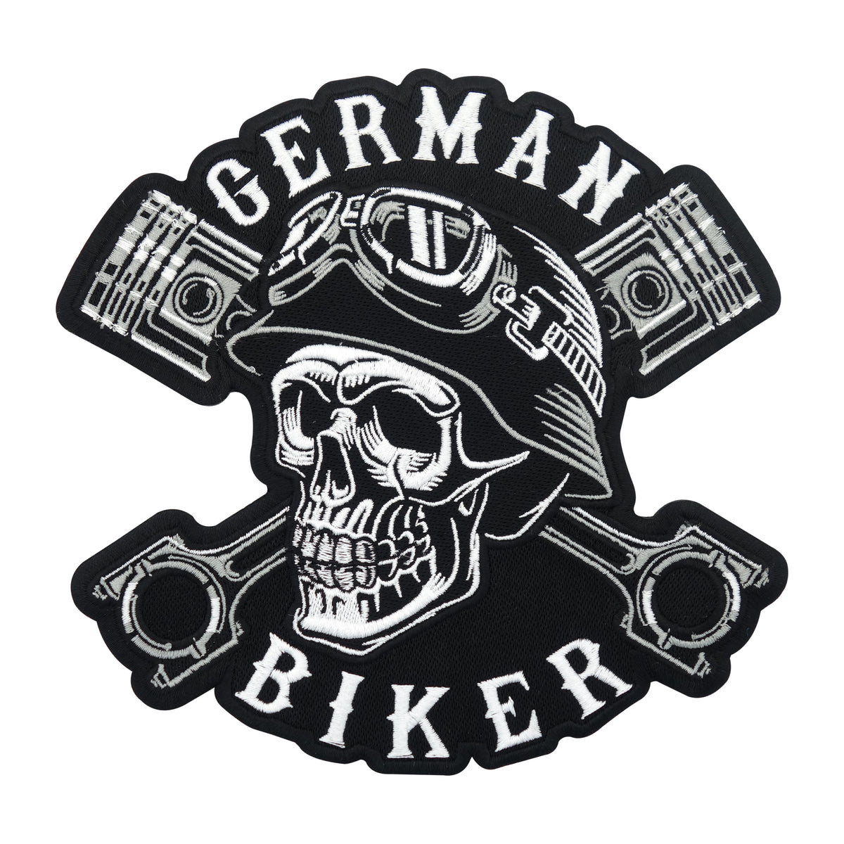 Schwarzer German Biker Totenkopf Patch