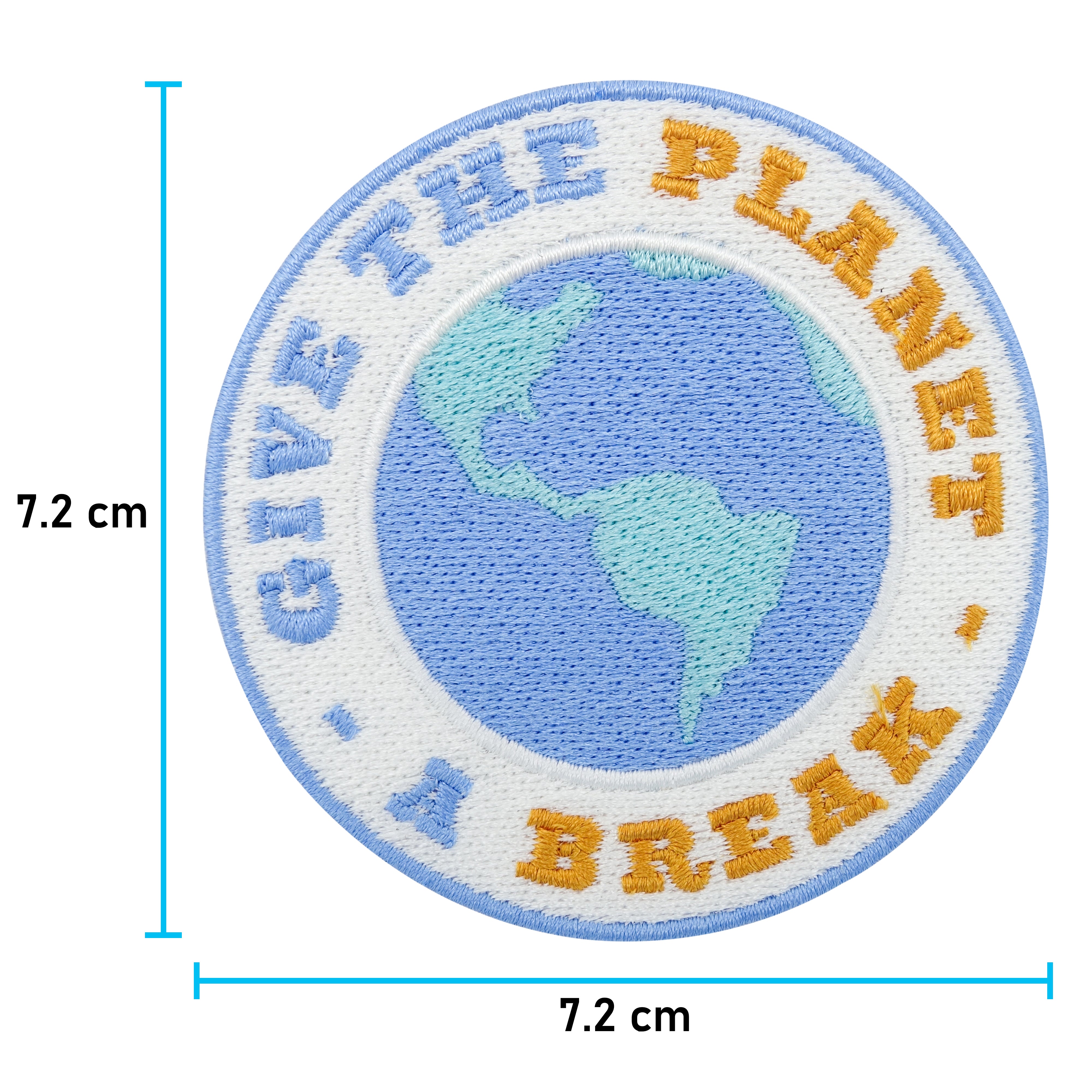 Umweltschutz Patch mit der Maße: 7,2 x 7,2 cm