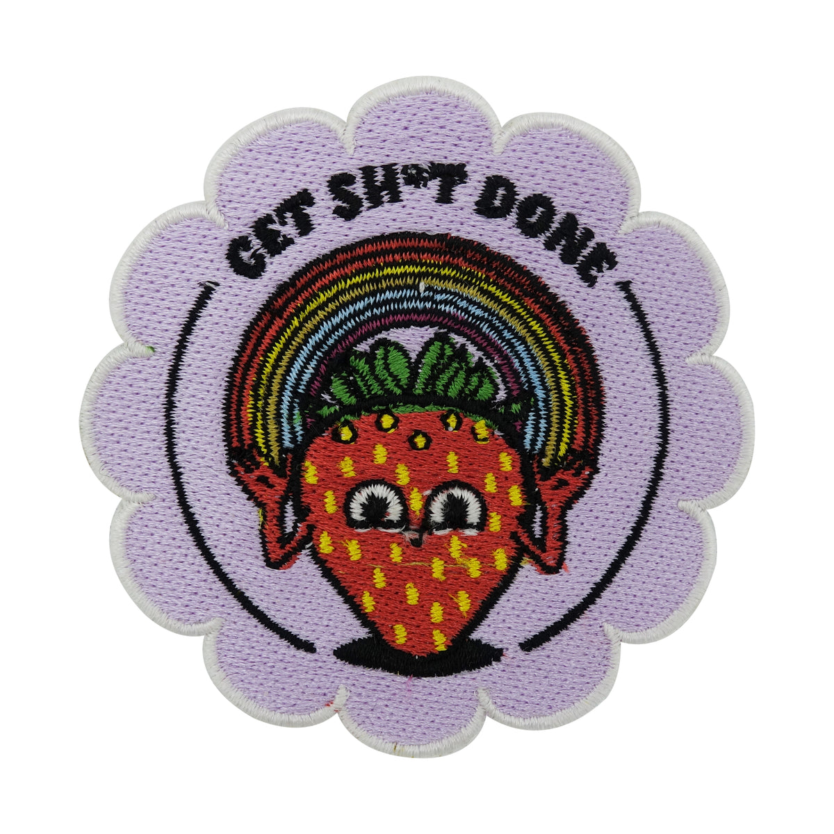 Lila Get Shit Done Erdbeere mit Regenbogen Patch