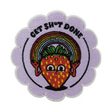 Lila Get Shit Done Erdbeere mit Regenbogen Patch